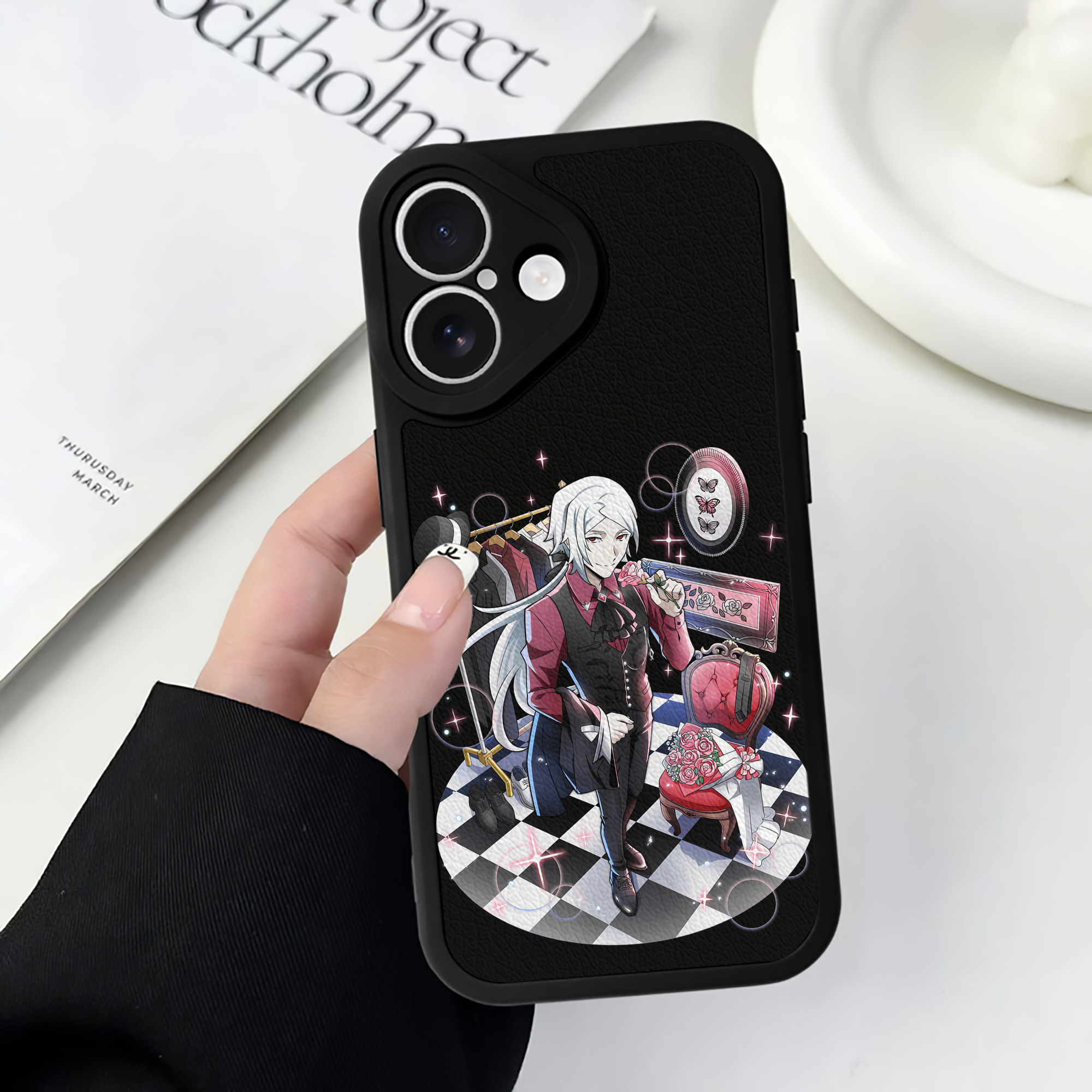 （画像用） 文豪ストレイドッグス Bungo Stray Dogs 【iPhone 16シリーズ対応】シリコンスマホケース（レザー調） 材質：シリコン